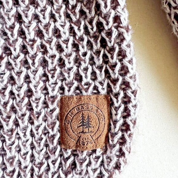 G.H bass grey sweater chunky knit men heavy 1/4 zipper mock neck size XL - Picture 4 of 10